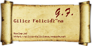 Gilicz Feliciána névjegykártya